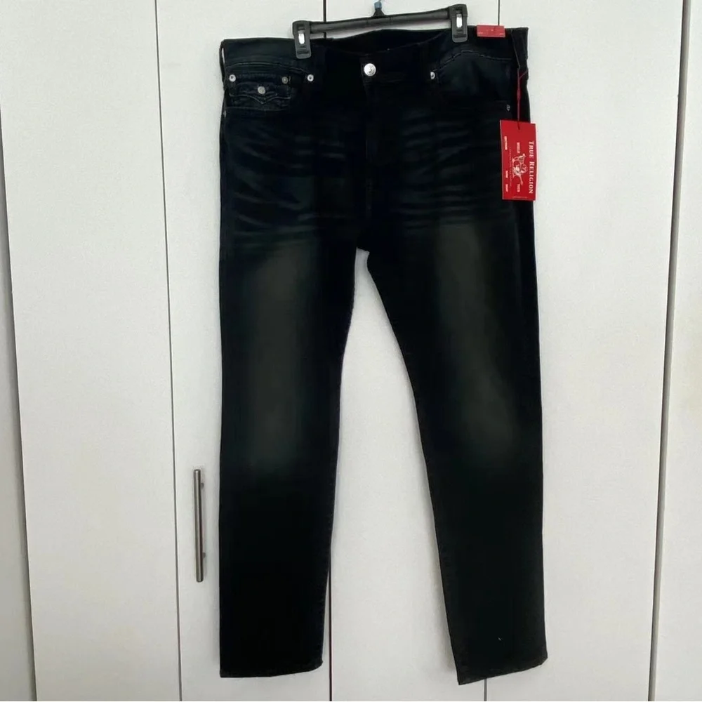 Men’s True Religion Geno Big T Stitch Slim Jeans Size 44